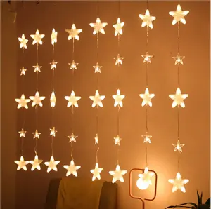 Hot Jual Disesuaikan Natal Dekorasi Jendela Lampu Twinkle String Lampu Bintang Led Tirai Lampu