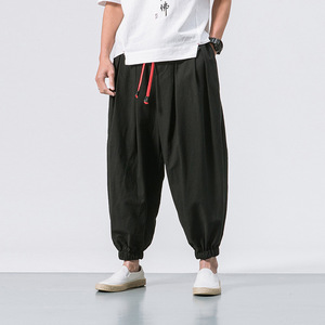 <span class=keywords><strong>Pantaloni</strong></span> a Gamba Larga in Cotone e <span class=keywords><strong>Lino</strong></span> con Logo Personalizzato Ricamato Shinesia per <span class=keywords><strong>Uomo</strong></span> - <span class=keywords><strong>Pantaloni</strong></span> Leggeri e Traspiranti da <span class=keywords><strong>Uomo</strong></span> - Product Image 4