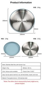 Eco Friendly 304 Stainless Steel Round Kids Dinner Plate BPA Free Reusable Portable Non Toxic - Product Image 2