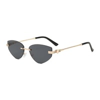Kacamata Tanpa Bingkai Tanpa Rangka Tepi Rapi Premium Unisex UV400 Lensa PC Non-polarized Oranye Gaya Baru Mengemudi Luar Ruangan