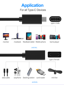 USB 3.1 Gen2 Loại C Nam Nữ cáp mở rộng 10gbps truyền dữ liệu 4K/60Hz âm thanh video nhanh chóng sạc 20V 5A 100W PD Đen - Product Image 6