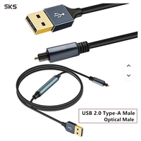 Câble audio optique numérique USB TOSLINK, adaptateur convertisseur SPDIF pour projecteur, ordinateur, home cinéma - 192 kHz 24 bits HiFi Fiber