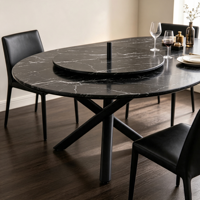 Base de table moderne en métal à 3 pieds, en acier noir, pour plateau en pierre frittée, marbre ou bois, idéale pour cuisine, salle à manger, restaurant