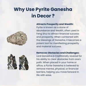 Ganesha de pirita de 1 pulgada |   Ídolo de Ganesha de Cristal Natural para la Buena Suerte y la Abundancia - Product Image 2