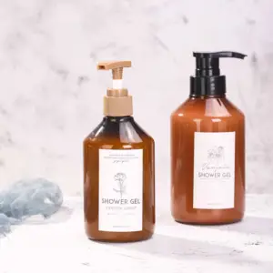 300ML 420ML Mesin Pembuat Botol Kosmetik Kustom PET Bulat Kosong untuk Body Lotion Botol Sampo Pompa Plastik Isi Ulang