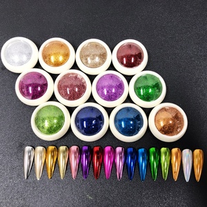New Nail Glitter Laser Powder 24 Color Laser <b>Magic</b> Mirror Powder Aurora Chrome Powder Wholesale Nail - Product Image 2