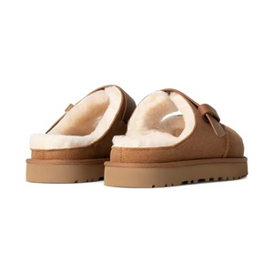 Sandalias de gamuza con forro polar y correa ajustable con hebilla, cálidas para el invierno, con punta abierta, estilo casual, para mujer. - Product Image 6