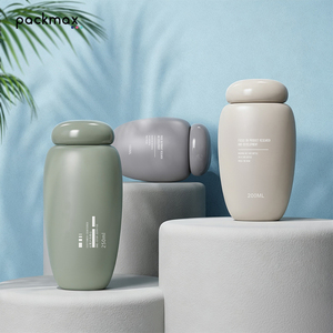 Ensemble de flacons et pots cosmétiques vides personnalisés : Flacon pompe Pebble pour lotion, pot pour crème/masque/crème contour des yeux, 150ml-250ml pour les soins de la peau - Product Image 5