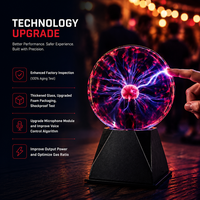 Boule de plasma sphérique interactive moderne et amusante, lampe à plasma statique pour activité de jeu en intérieur, décoration de table pour Halloween