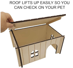 Maison pour animaux de compagnie en bois massif parfaite de 33x16x24 cm pour cochons <span class=keywords><strong>d</strong></span>'<span class=keywords><strong>Inde</strong></span>, lapins, rats, hérissons pygmées, meubles pour animaux - Product Image 6