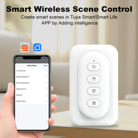 Interruptor Inteligente Inalámbrico Tuya Zigbee 3.0 de 4 Botones Magnéticos con 12 Escenas, Alimentado por Batería, para Uso en Hogar, Hotel y Bar, Material de PC