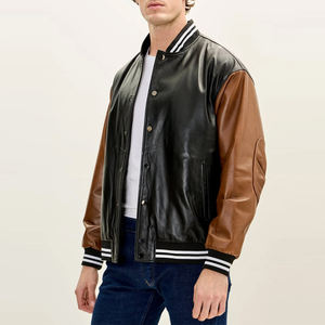 Chaqueta Varsity de Cuero para Hombre con Logotipo Personalizado, Venta al Por Mayor, Chaqueta Varsity de Manga Larga - Product Image 3