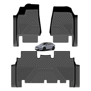 Tapis de sol de voiture en plastique TPE 5D sur mesure, ensemble complet, accessoires de voiture en plastique TPE 5D d'usine pour Tesla Model X - Product Image 1