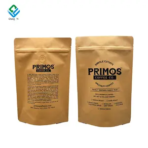 Custom Printed 250g 500g Stand Up Pouch Glossy Foil Coffee Bags Laminated Material With One-way Valve