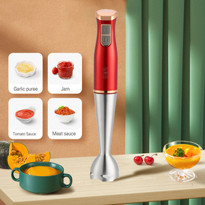 Batidora de Mano Portátil Roja de Acero Inoxidable, Multifuncional, para Preparar Comida para Bebés, Picadora de Carne, Batidora de Varillas para Purés - Product Image 4