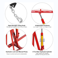 Crane de boutique T avec niveleur de moteur, grue moteur pliable de 2 tonnes avec double pompe