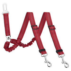 Ceinture de sécurité double pour <span class=keywords><strong>chien</strong></span>, anti-emmêlement, réglable, laisse de sécurité pour animaux de compagnie avec amortisseur élastique, réfléchissante, en forme de Y - Product Image 6