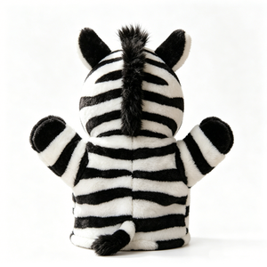 Marioneta de mano de cebra de peluche suave personalizada con boca móvil para juegos de simulación infantiles - Product Image 4