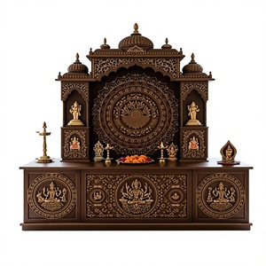 Large Wooden Durga Pooja Mandir for Temples Customized Pooja Mandir in SolidTeak Wood For Home Decor Designer Hindu Pooja <b>Unit</b> - Product Image 3