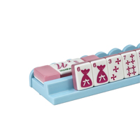 Support de Mahjong de Luxe Personnalisé avec Poussoir Festonné, Finition Piano, Accessoires de Mahjong Américain en Bois, Usine OEM
