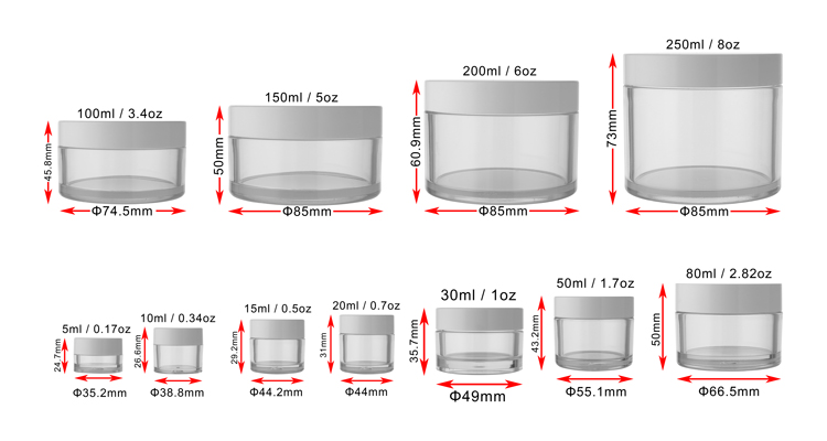 PETG 20g Empty Plastic Cosmetic Containers Lip Balm Eyeshadow With Sealing Disc