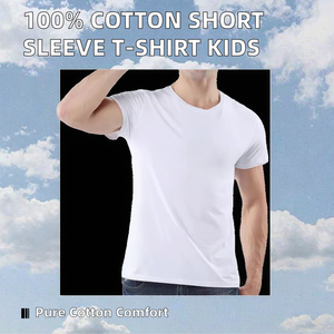 Camiseta de Manga Corta 100% Algodón Tejido para Niños y Niñas, Ecológica, Antiarrugas, Transpirable, Casual, Lisa, Roja, Rosa, Corte Holgado, Venta al Por Mayor - Product Image 2