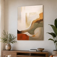 Peinture à l'huile abstraite sur toile Whirlpool, Ocre Olive Orange Brûlé, Motif Tourbillon, Taille Personnalisée, Vente en Gros Directe d'Usine