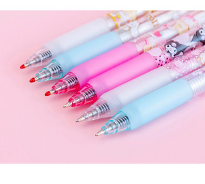 6ピース/ロットかわいいカワイイ漫画プレスジェルペン0.5mmブラックローラーボール文具 - Product Image 6