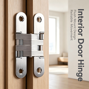 Charnière à ressort croisée cachée à 180 degrés en acier inoxydable, quincaillerie invisible pour porte d'armoire, épaisseur 5 mm, garantie 5 ans - Product Image 3