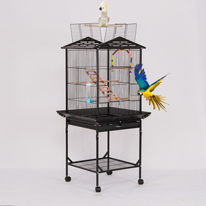 Gemakkelijk te reinigen ijzeren gaas vogelkooien, metalen draagmanden voor parkieten, kanaries en andere vogels, vogelhuis voor papegaaien. - Product Image 4