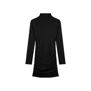 Vestido lápiz de manga larga con cuello alto, ajustado, de pana, a media pantorrilla, cintura natural, vintage, para otoño/invierno, capa interior pura - Product Image 5