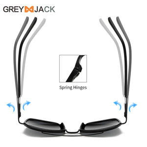 Greyjack – lunettes de soleil polarisées pour hommes, monture en métal noir TR, lentille TAC UV400, charnières à ressort pour la conduite, les voyages et le cyclisme - Product Image 1