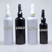 Bouteilles pulvérisatrices à gâchette en plastique noir et blanc, brume fine, 6oz 8oz 16oz, rechargeables, avec bouchon couronne, pour coiffure, usage domestique et professionnel