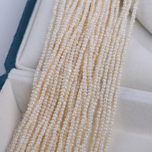 Perlas Sueltas de Agua Dulce Naturales, Blancas, Casi Redondas, de 40 mm, 2-2,2 mm, para Bisutería DIY al por Mayor - Product Image 4