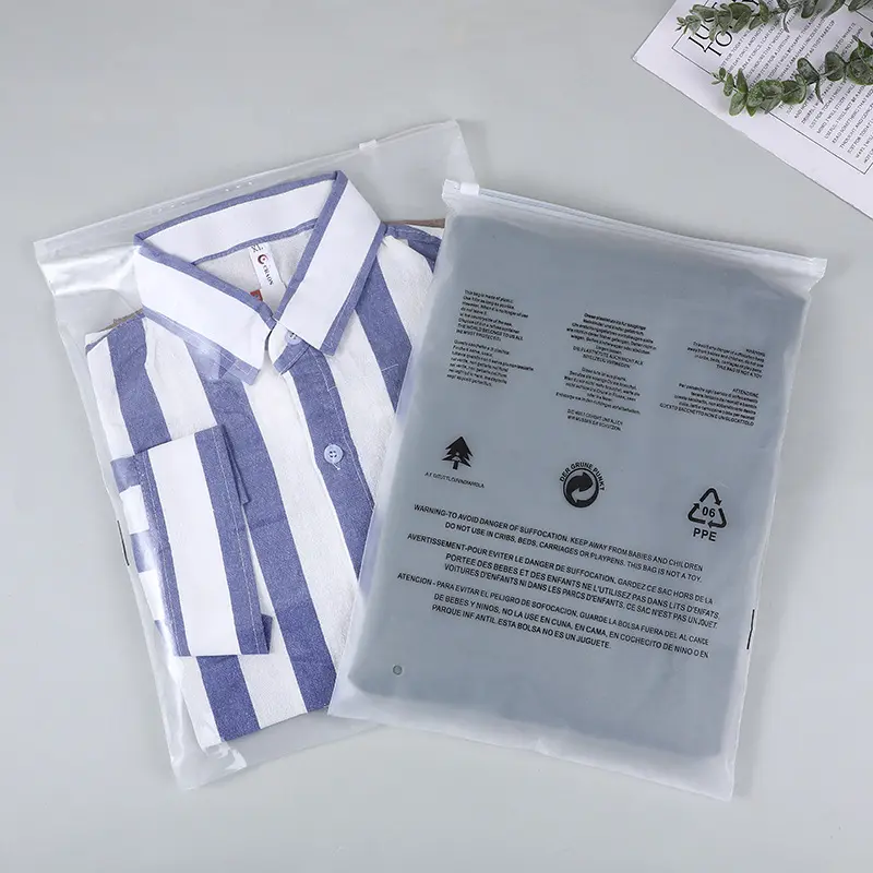 衣類包装用カスタムロゴポリバッグPVCプラスチックバッグポリメーラー配送フロストジッパーバッグ