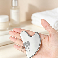 Outil facial Gua Sha en acier inoxydable, planche Guasha en métal, masseur sculptant le visage, outil de massage pour le soin de la peau, pour le visage, les yeux, le cou, le corps, spa