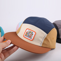 Casquette de camping unisexe multicolore personnalisable avec logo, casquette de sport à 5 panneaux à visière plate pour la course sur sentier, pour enfants et adultes