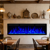 Thermostat linéaire mural encastré pour foyer, 6 couleurs de flamme réglables, fin, pour restaurant