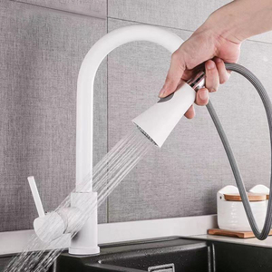 <span class=keywords><strong>Robinet</strong></span> de cuisine monocommande extractible en acier inoxydable SUS304, pivotant à 360 degrés, mitigeur eau chaude et froide avec douchette - Product Image 4