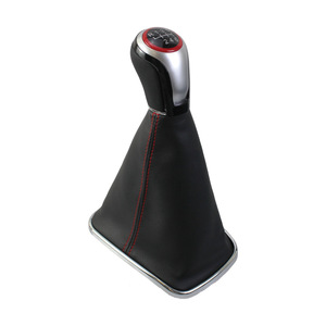 Volkswagen Car Gear <b>Shift</b> <b>Knob</b> Leather 5 6 Speed Ergonomic Red Stitching Fit GOLF4 BORA 98 04 - Product Image 2
