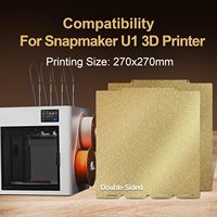 Snapmaker U1 PEI PEO PET PED PEY PEF Plaque de construction lisse, plaque de refroidissement, 270x270mm, double face lisse, plaque de lit en acier à ressort