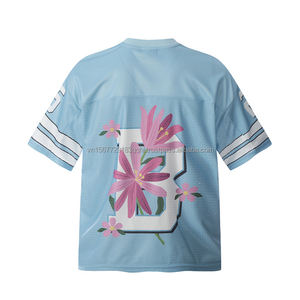 Maillot décontracté unisexe de marque tendance, style pastoral estival, respirant, séchage rapide, anti-UV, coupe ample et confortable, col en V, manches courtes - Product Image 2