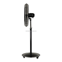 Ventilateur sur pied industriel à fort débit d'air, ventilateur électrique en métal avec rotation à 360° °   Commande par bouton pour utilisation en usine