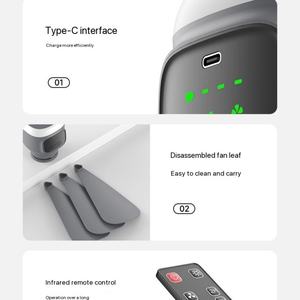 Ventilateur de plafond pliable à télécommande avec batterie intégrée, lumière LED rechargeable sans fil, idéal pour le camping, la voiture ou l'extérieur – Meilleures ventes - Product Image 5