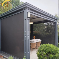 Store banne motorisé extérieur imperméable et coupe-vent avec fermeture éclair, pare-soleil électrique à fermeture éclair