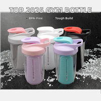 Meilleures ventes 2025, bouteille de sport en plastique sans BPA de 680 ml avec logo personnalisé, shaker pour protéines, bouteille d'eau pour le sport et les voyages