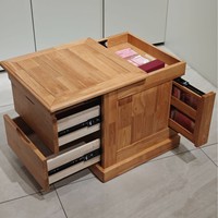 Table de chevet de style chinois en bois massif écologique avec double compartiment caché, grande capacité de rangement invisible