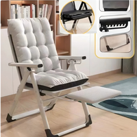 Chaise de plage pliante robuste Hangrui, chaise longue inclinable, repose-pieds extra large en tube carré, coussin, design moderne pour parc, OEM