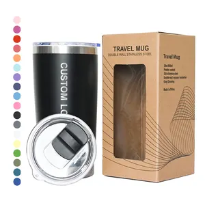 Factory Supply Powder Coated Double Wall Insulated Tumbler 20oz Stainless Steel Vacuum Insulated Travel Coffee Mug With Lid