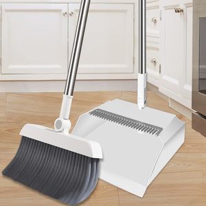 Ensemble balai et pelle autoportant avec long manche en plastique, poils souples, matériau PP, nettoyage facile pour usage domestique sur sols. - Product Image 5
